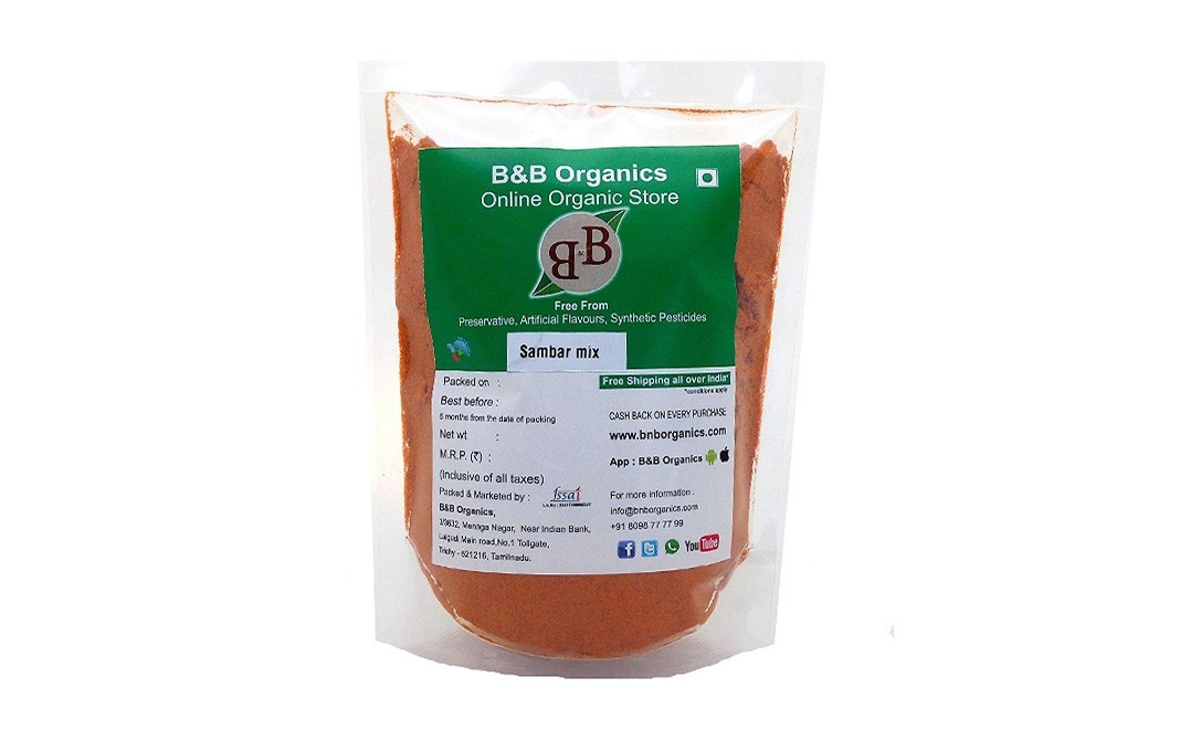 B&B Organics Sambar Mix    Pack  1 kilogram